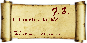 Filipovics Baldó névjegykártya